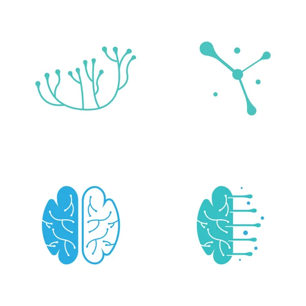 带载体风格的神经细胞标志或神经元标志 — 图库矢量图片