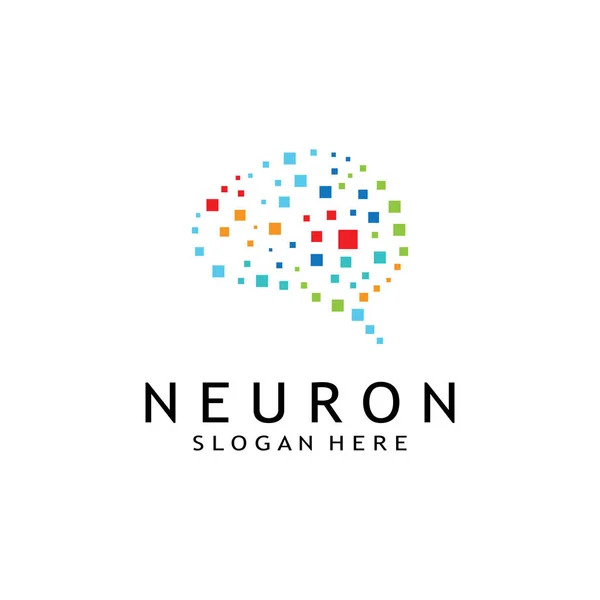 vektör biçimli sinir hücresi logosu veya nöron logosu