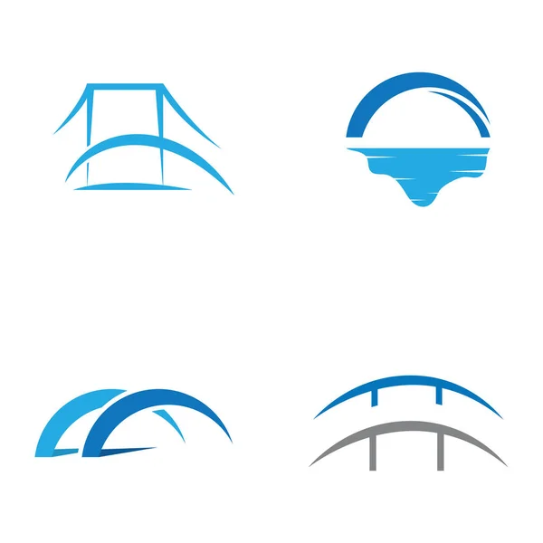 Modèle Logo Pont Vectoriel Icône Illustration Design — Image vectorielle