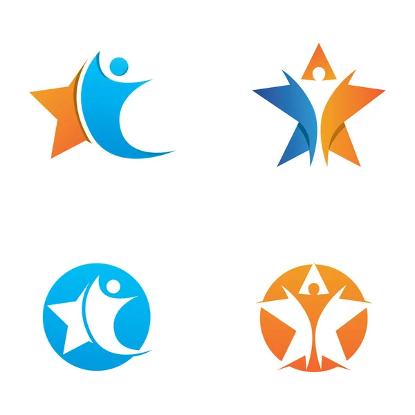 Star People Logo Design Vector Illustration — Stock Vector