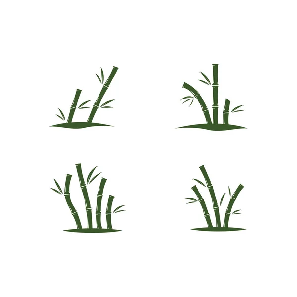 Bambú Logo Plantilla Vector Icono Ilustración Diseño — Vector de stock