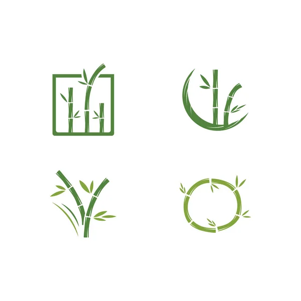 Bamboo Logo Szablon Wektor Ikona Ilustracja Projekt — Wektor stockowy