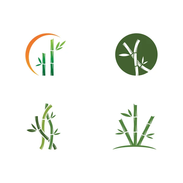 Bamboo Logo Template Vetor Ícone Ilustração Design — Vetor de Stock