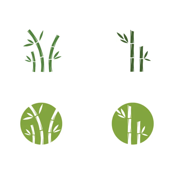 Bamboo Logo Template Vector Icon Illustration Design — Stock Vector