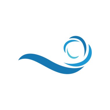 Dalga plajı logo tasarımı vektör çizimi