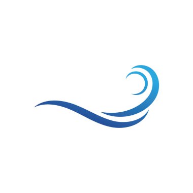 Dalga plajı logo tasarımı vektör çizimi