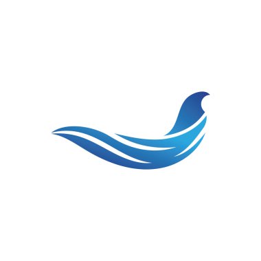 Dalga plajı logo tasarımı vektör çizimi