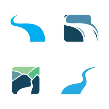 Nehir vektörü resimleme tasarımı