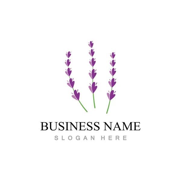 Fresh Lavender Flower Logo Flat Design — Stock Vector