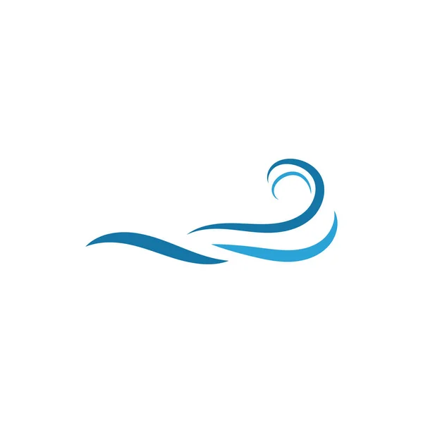 Ola Playa Logo Diseño Vector Ilustración — Vector de stock