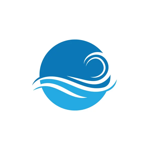 Ola Playa Logo Diseño Vector Ilustración — Vector de stock
