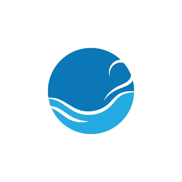 Wave Beach Logo Design Vector Illustration — Stock Vector