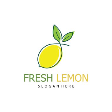 Taze limon meyvesi logosu ve taze limon suyu..