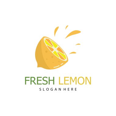 Taze limon meyvesi logosu ve taze limon suyu..