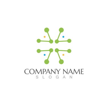 Molekül sembolü logo şablonu vektör illüstrasyon tasarımı 