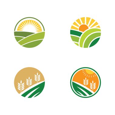 Çiftlik vektörü tarım organik ikon çizimi