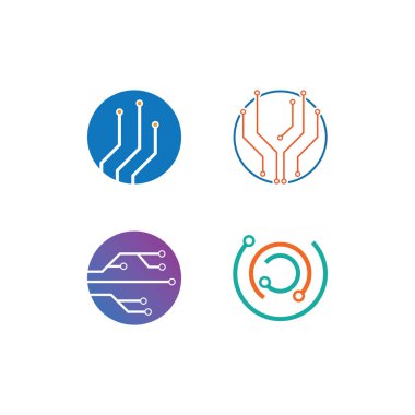 Circuit Logo Şablonu vektör resimleme simgesi tasarımı