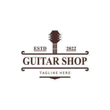 Gitar enstrümanı logosu basit şekilli..