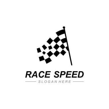 Yarış bayrağı simgesi, basit tasarım illüstrasyon vektörü