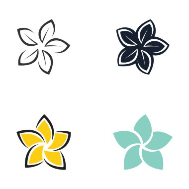 Güzellik Plumeria Simgesi Çiçek Tasarımı Çizim Şablonu