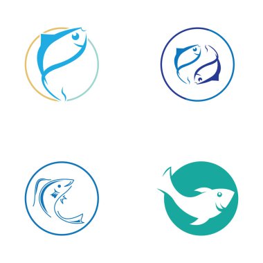 Balık logosu şablonu. Yaratıcı vektör sembolü