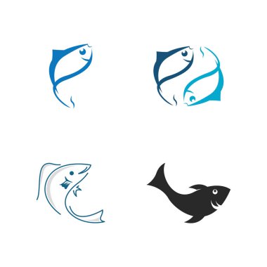 Balık logosu şablonu. Yaratıcı vektör sembolü