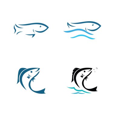 Balık logosu şablonu. Yaratıcı vektör sembolü
