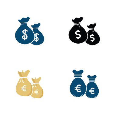 Para Torbası simgesi vektör illüstrasyon tasarımı