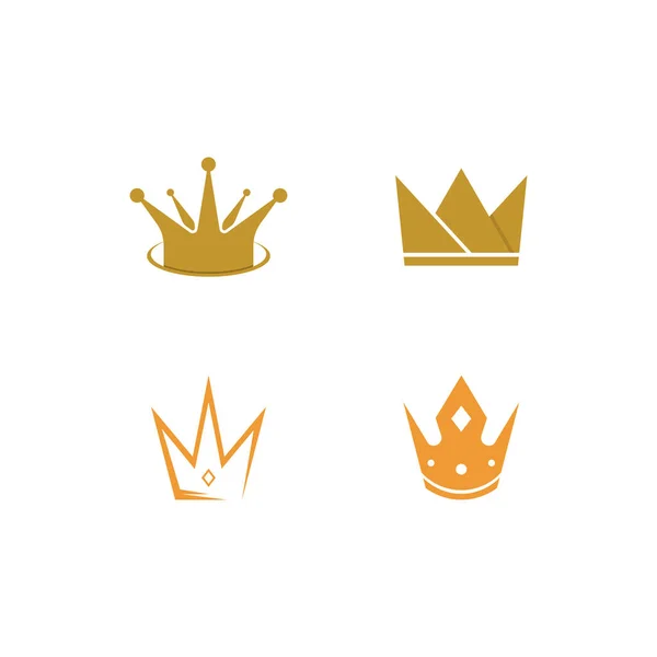 Crown Logo Template Vetor Ícone Ilustração Design — Vetor de Stock