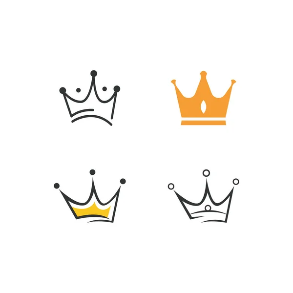Desain Gambar Ikon Vektor Templat Crown Logo - Stok Vektor
