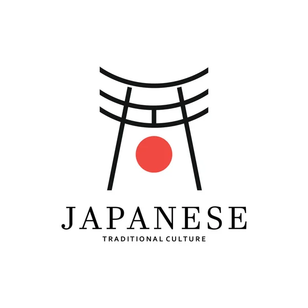 stock vector Japanese torii gate logo design vector illustration