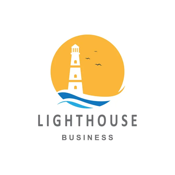 Light House Logo Template Icon Vector Illustration — Stock Vector