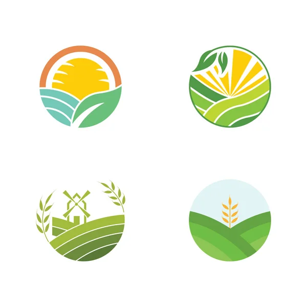 Agricole Vecteur Agriculture Bio Icône Illustration — Image vectorielle