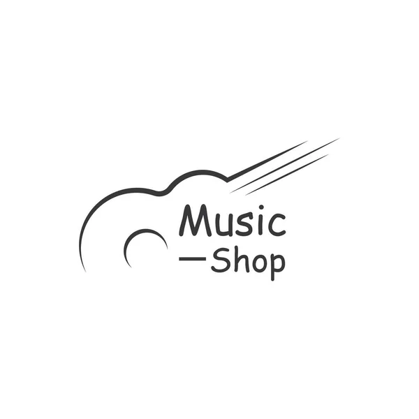 Logo Instrumentului Muzical Chitară Formă Simplă — Vector de stoc