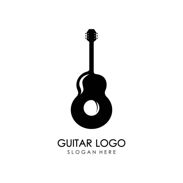 Gitar Enstrümanı Logosu Basit Şekilli — Stok Vektör