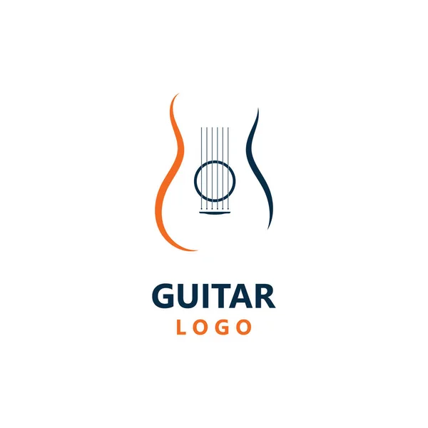 Gitar Enstrümanı Logosu Basit Şekilli — Stok Vektör