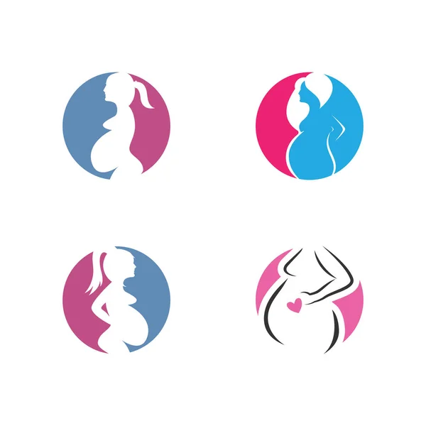Zwanger Logo Template Vector Pictogram Illustratie Ontwerp — Stockvector