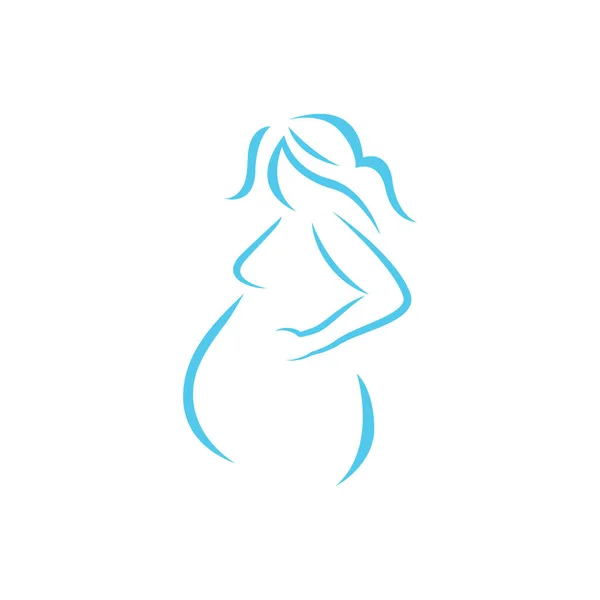 Embarazada Logotipo Plantilla Vector Icono Ilustración Diseño — Vector de stock