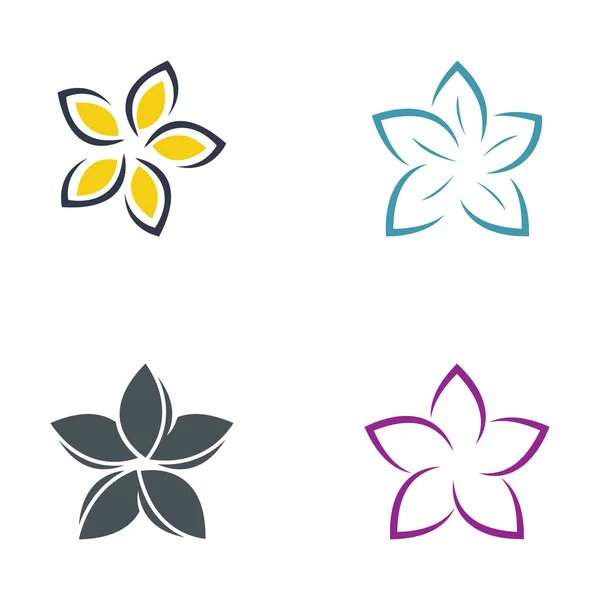 Piękno Plumeria Ikona Kwiaty Projekt Ilustracja Szablon — Wektor stockowy