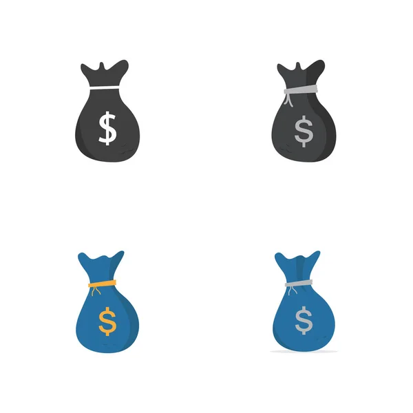 Ikona Tašky Peníze Návrhy Vektorových Ilustrací — Stockový vektor