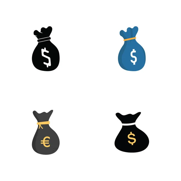 Money Bag Icona Modello Vettoriale Illustrazione Design — Vettoriale Stock