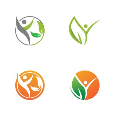 İnsan karakteri logosu çizim vektörü tasarımı