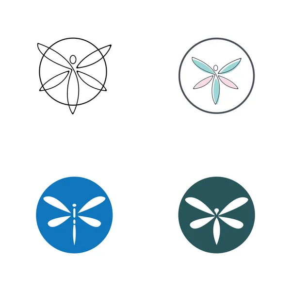 Libelle Illustration Symbol Design Vorlagen Vektor — Stockvektor