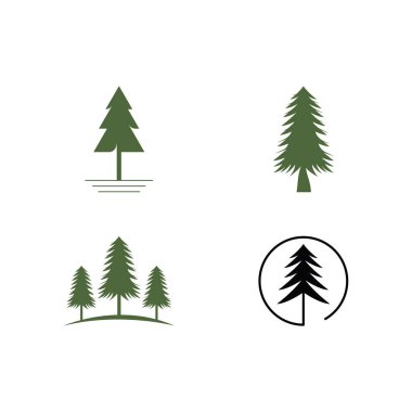 Çam ağacı soyut logosu. Rozet, iş yeri, Noel, marka ve ürün sembolü logosu.