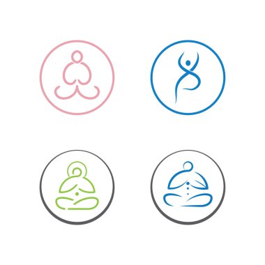 Yoga stüdyosu logosu. Meditasyon, kaplıca ve güzellik sembolü
