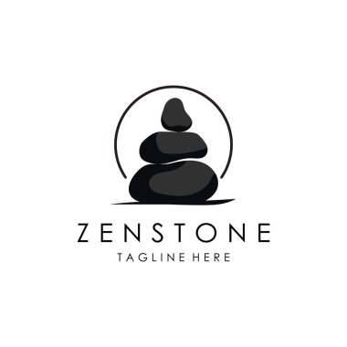 Balanced zen stone logo. Logo for meditation or wellness. clipart