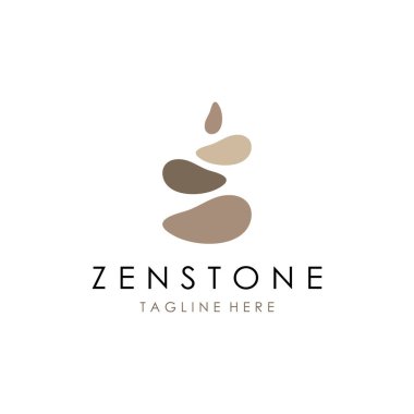 Dengeli zen taşı logosu. Meditasyon ya da sağlık için logo.