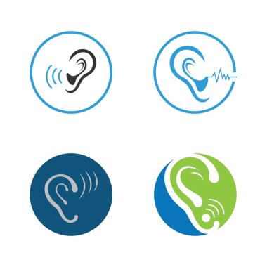 İşitme Logosu Şablon vektör tasarımı