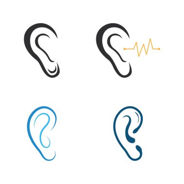 İşitme Logosu Şablon vektör tasarımı
