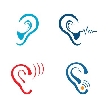İşitme Logosu Şablon vektör tasarımı